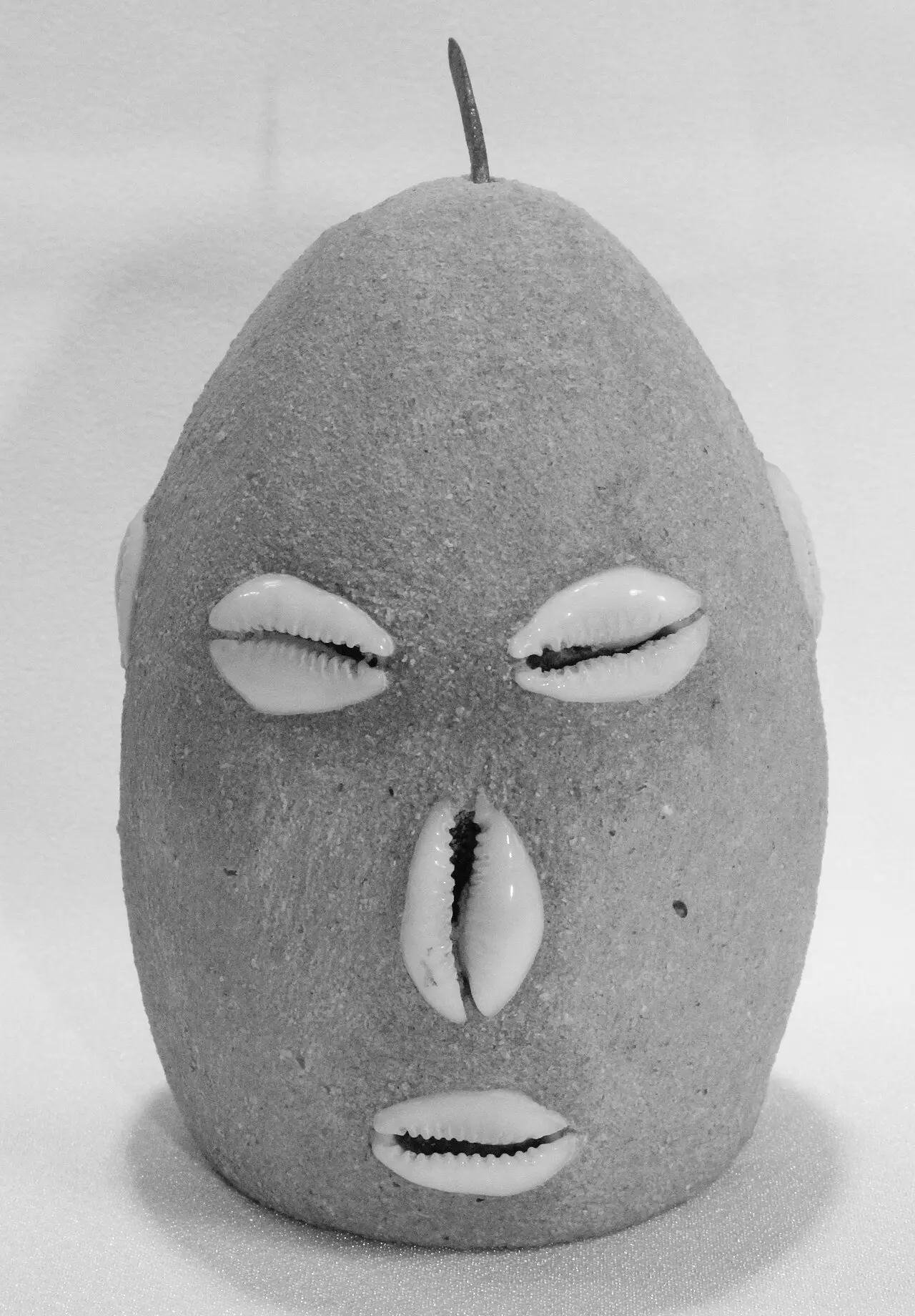TAG Eleggua — Eleggua (Papa Legba, Eshu) cement head for religious observance (Santeria).