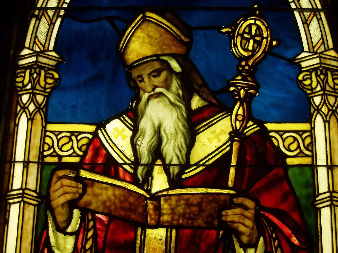 Tiffany Window of St Augustine - Lightner Museum — Augustine of Hippo was Manichaean as a young adult.