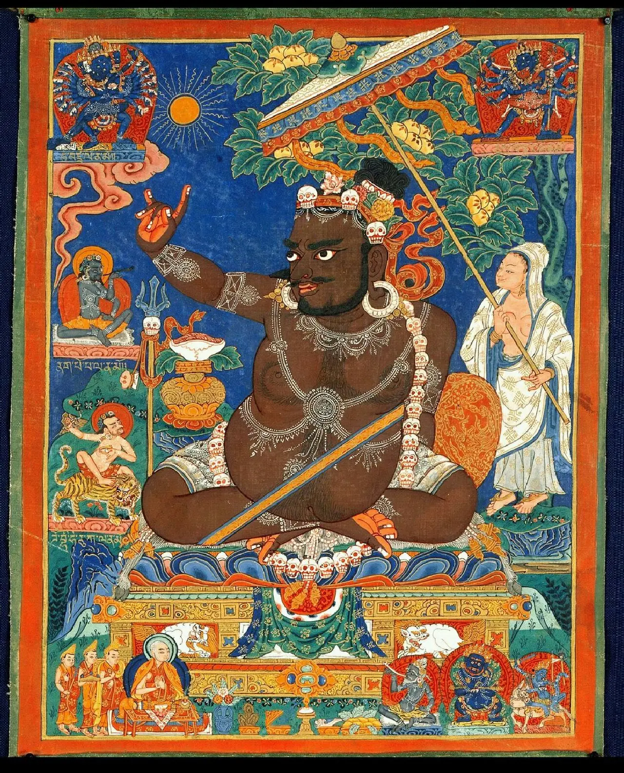 Indian Adept (siddha) - Virupa 16 century Private coll. — Virūpa, 16th century. It depicts a famous episode in his hagiography when he stopped the sun in the sky.[1] Indian Adept …